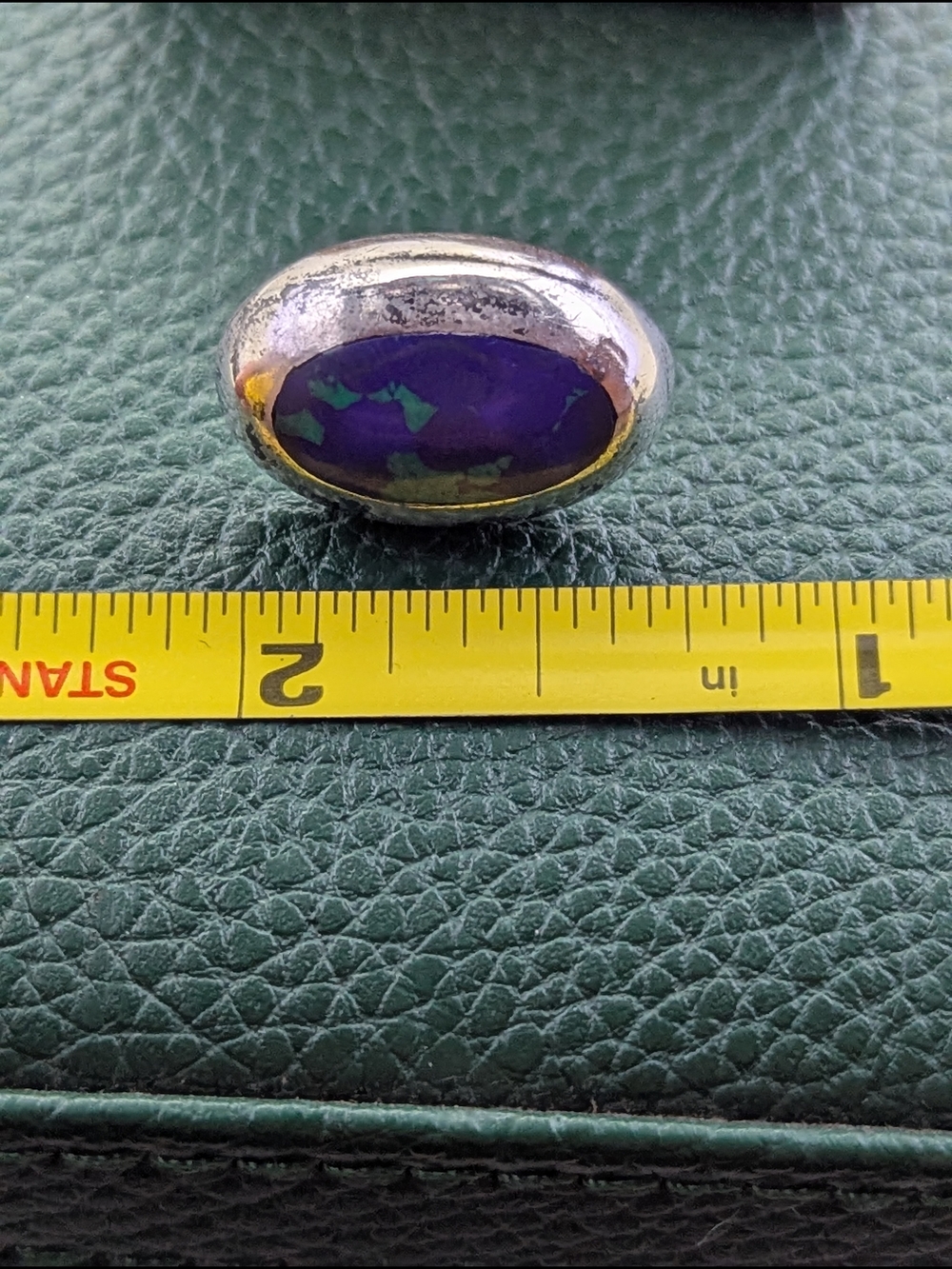 ✨ Vintage Mexican Sterling Silver & Azurite-Malachite Studs ✨ - Picture 4 of 5